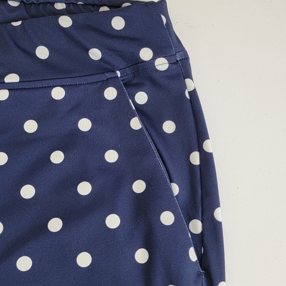 Lands' End Navy Deep Sea Polka Dot‎ Swim Cover Up/Casual Pants Sz L (14-16) - Picture 4 of 8